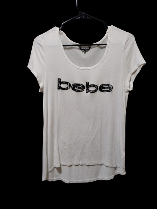 bebe Tops - bebe White Scoop Neck Tee